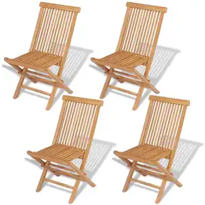 Comparateur de prix : vidaXL Chaises pliables de jardin 4 pcs Bois de teck solide