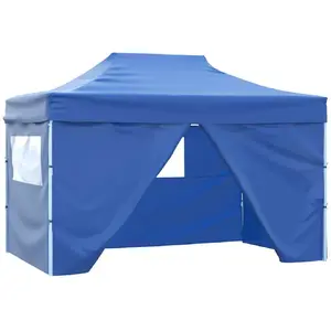 Comparateur de prix : vidaXL Tente pliable avec 4 parois latérales 3 x 4,5 m Bleu