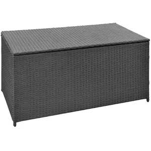 Comparateur de prix : vidaXL Boîte de rangement de jardin noir 120x50x60 cm résine tressée