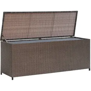 Comparateur de prix : vidaXL Boîte de rangement de jardin marron 120x50x60 cm résine tressée