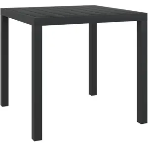 Comparateur de prix : vidaXL Table de jardin Noir 80 x 80 x 74 cm Aluminium et WPC