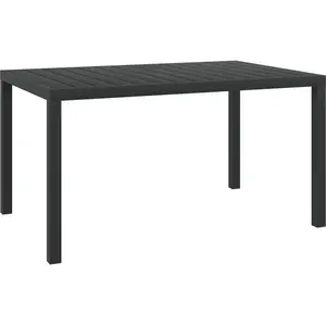 Comparateur de prix : vidaXL Table de jardin Noir 150 x 90 x 74 cm Aluminium et WPC