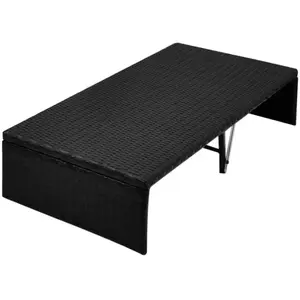 Comparateur de prix : vidaXL Lit de jardin avec auvent Noir 190x130 cm Résine tressée