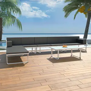 vidaXL Salon de jardin 5 pcs Textilène Aluminium Noir