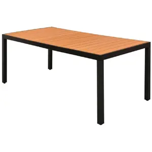 vidaXL Table de jardin Marron 185 x 90 x 74 cm Aluminium et WPC pas cher
