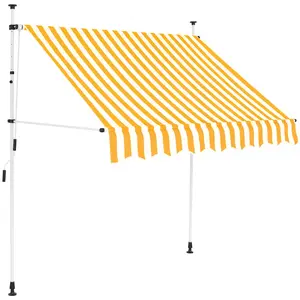 vidaXL Auvent rétractable manuel 150 cm Rayures oranges et blanches pas cher