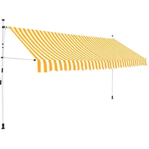 Comparateur de prix : vidaXL Auvent rétractable manuel 400 cm Rayures oranges et blanches