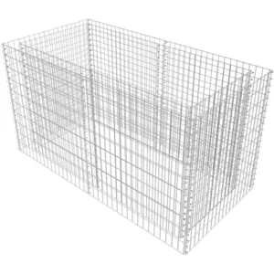 vidaXL Lit surélevé à gabion Acier 180 x 90 x 100 cm Argenté