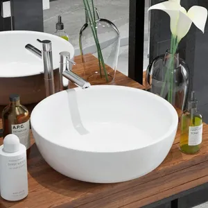 Comparateur de prix : vidaXL Lavabo ronde Céramique Blanc 42 x 12 cm