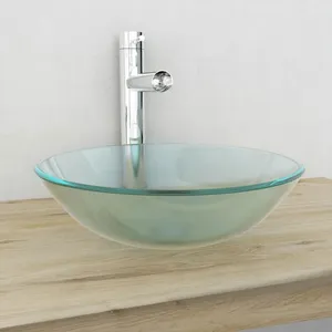 vidaXL Lavabo Verre trempé 42 cm Givré pas cher