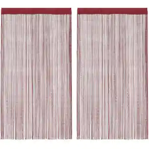 vidaXL Rideau en fils 2 pcs 140 x 250 cm Bordeaux pas cher