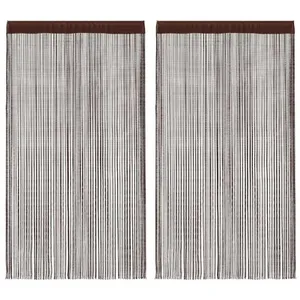 Comparateur de prix : vidaXL Rideau en fils 2 pcs 100 x 250 cm Marron