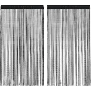 Comparateur de prix : vidaXL Rideau en fils 2 pcs 140 x 250 cm Noir