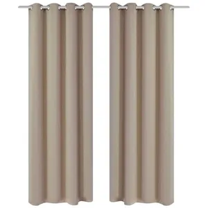 Comparateur de prix : Rideau Occultant 2 Pcs Avec illets Métalliques 135x175cm Crème Vidaxl