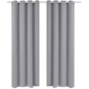 Comparateur de prix : vidaXL Rideau occultant 2 pcs avec oeillets métalliques 135x175 cm Gris