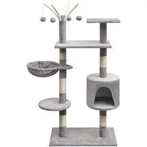 Comparateur de prix : vidaXL Arbre à chat avec griffoirs en sisal 125 cm Gris