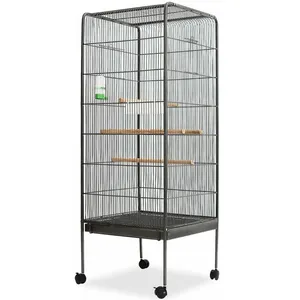 Comparateur de prix : vidaXL Cage à oiseaux Noir 54 x 54 x 146 cm Acier