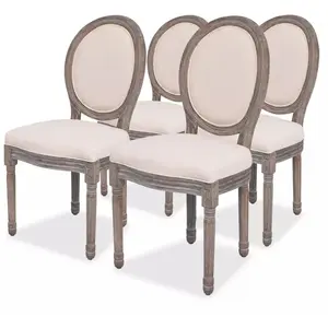 Comparateur de prix : vidaXL Chaises à manger lot de 4 crème tissu