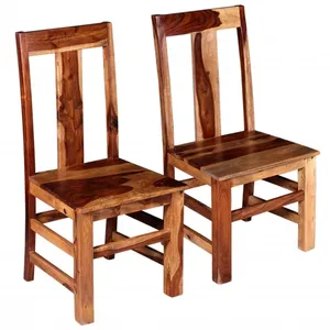 vidaXL Chaise de salle à manger 2 pcs Bois massif de Sesham pas cher