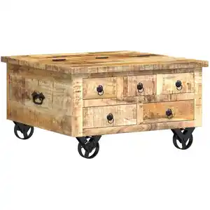 Comparateur de prix : vidaXL Table basse Bois de manguier brut 70 x 70 x 40 cm