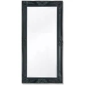 vidaXL Miroir mural style baroque 100x50 cm noir pas cher