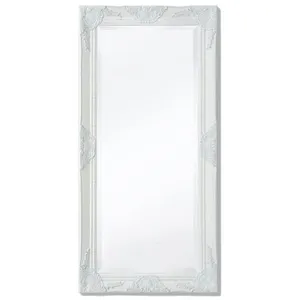 vidaXL Miroir mural style baroque 100x50 cm blanc pas cher