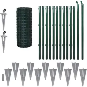 Comparateur de prix : vidaXL Clôture Euro Acier 25 x 1 m Vert