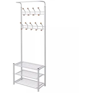 Comparateur de prix : vidaXL Porte-manteau avec rangement de chaussures 68x32x182,5cm Blanc
