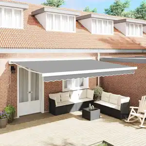 vidaXL Auvent Blanc 4 × 3 m Métal pas cher