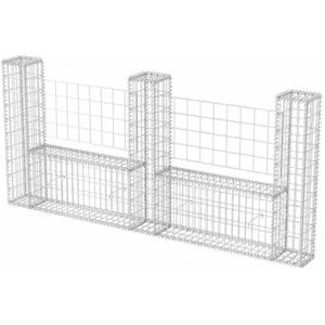 Comparateur de prix : vidaXL Panier de gabion en forme de U Acier galvanisé 240x20x100 cm