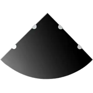 Comparateur de prix : vidaXL Étagère de coin avec supports chromés Verre Noir 45 x 45 cm