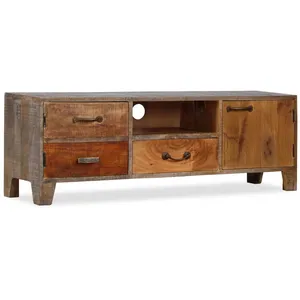 vidaXL Meuble TV Bois massif Vintage 118 x 30 x 40 cm