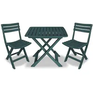 Comparateur de prix : vidaXL Ensemble de bistro pliable 3 pcs Plastique Vert