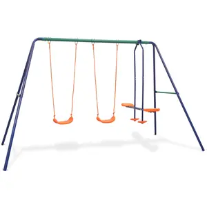 Comparateur de prix : vidaXL Ensemble de balançoires avec 4 sièges Orange
