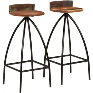 Comparateur de prix : vidaXL Tabourets de bar lot de 2 bois de récupération massif