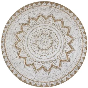 Comparateur de prix : vidaXL Tapis Jute tressé imprimé 120 cm rond
