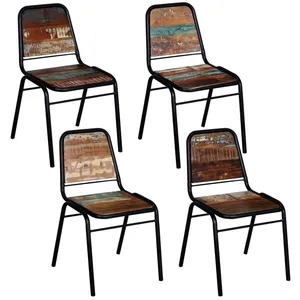 Comparateur de prix : vidaXL Chaises à manger lot de 4 bois de récupération solide