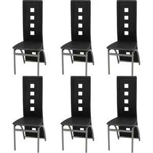 Comparateur de prix : Chaises de salle à manger - VIDAXL - Lot de 6 - Noir Similicuir