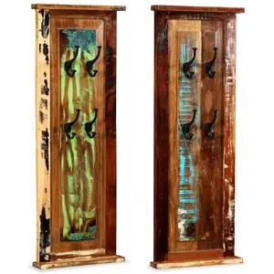Comparateur de prix : vidaXL Porte-manteau 2 pcs Bois de récupération massif 38x100 cm