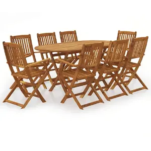Comparateur de prix : vidaXL Mobilier à dîner pliable de jardin 9 pcs Bois d'acacia solide