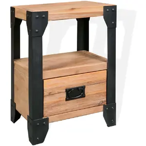vidaXL Table de chevet Bois d'acacia Acier 40 x 30 x 54 cm pas cher
