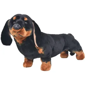 Comparateur de prix : vidaXL Jouet en peluche Chien de race Dachshund Noir XXL