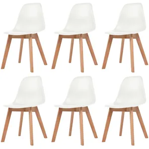 vidaXL Chaises à manger lot de 6 Blanc Plastique pas cher