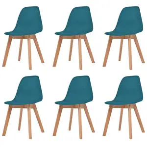 Comparateur de prix : vidaXL Chaises à manger lot de 6 Turquoise Plastique