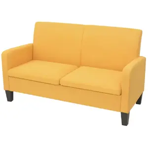 vidaXL Canapé à 2 places 135 x 65 x 76 cm Jaune