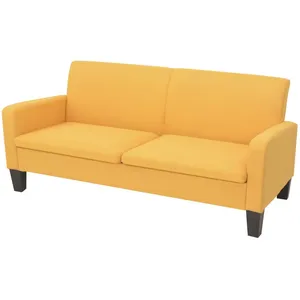 vidaXL Canapé à 3 places 180 x 65 x 76 cm Jaune pas cher