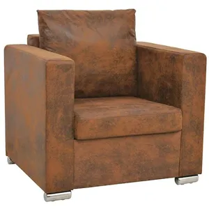 Comparateur de prix : vidaXL Fauteuil Marron Similicuir daim