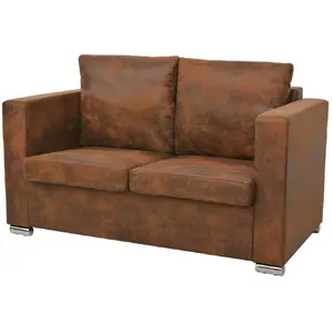 vidaXL Canapé à 2 places 137 x 73 x 82 cm Cuir daim artificiel pas cher