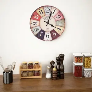 Comparateur de prix : vidaXL Horloge murale vintage Colorée 30 cm