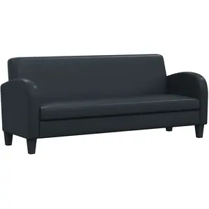 vidaXL Canapé à 3 places cuir synthétique noir